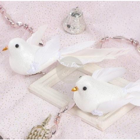 Ornamen Natal Burung Putih Isi 4 Hiasan Aksesoris Pohon Natal Christmas Tree Dekorasi Burung Merpati Hadiah Souvenir Gantungan Kualitas Terbaik Murah Grosir 1