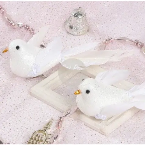 Ornamen Natal Burung Putih Isi 4 Hiasan Aksesoris Pohon Natal Christmas Tree Dekorasi Burung Merpati Hadiah Souvenir Gantungan Kualitas Terbaik Murah Grosir 1