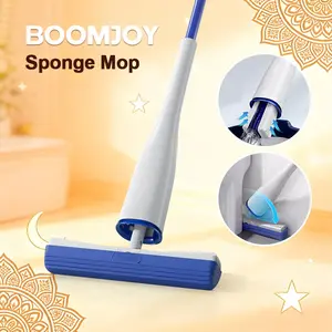 Pel Tipe Spons BOOMJOY Model Baru 2025, Tanpa Cuci Tangan, untuk Rumah Tangga, Penyerap Air – Kepala Pel dan Kain Pel Bersih dengan Sekali Sapuan, Cocok untuk Kamar Mandi, Ruang Tamu, Kamar Tidur