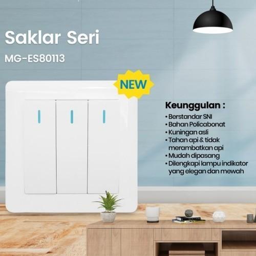 MORGEN Tipe MGES-801 " Saklar Electrical Series " Stop Kontak, Saklar Engkel, Saklar Seri, Saklar Triple, Stop Engkel, Outlet Antena TV IB TANAM 5