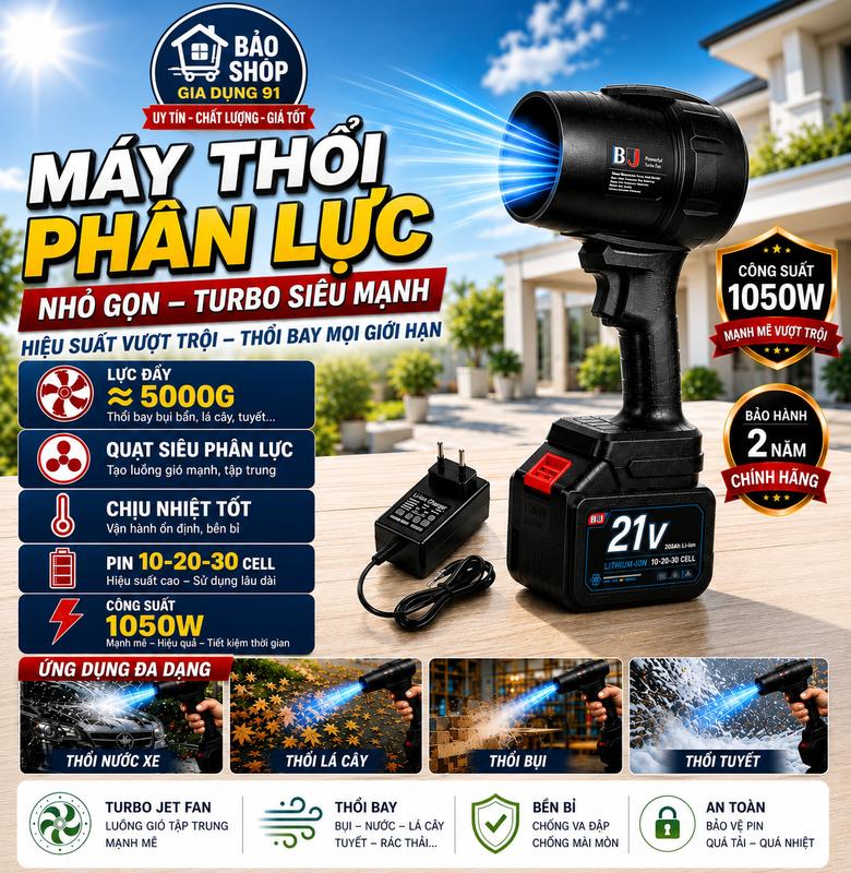 Máy thổi bụi TURBO phản lực công xuất lớn , Sử dụng