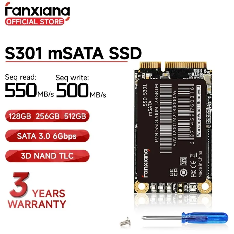 Fanxiang S301 2242 mSATA SSD Ổ cứng thể trạng rắn, Có sẵn trong các tùy chọn 512GB, 256GB và 128GB, dành cho máy tính cá nhân và máy tính xách tay