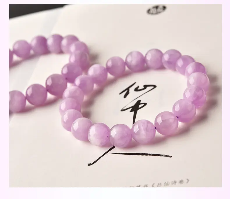 Vòng Tay Kunzite Màu Tím, Đá Quý Tự Nhiên, Vòng Tay Hạt, Năng Lượng Chữa Lành, Thủ Công, Tự Làm, Thiết Kế Trang Sức, Thích Hợp Cho Kỷ Niệm, Sinh Nhật Tốt Lành, Đeo Hàng Ngày, Đính Hôn, Đám Cưới 2