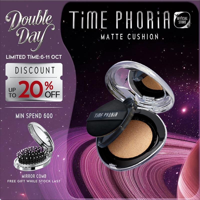TIME PHORIA - Phấn nền dạng cushion hoàn hảo, lì mịn, không thấm nước, dành cho da dầu