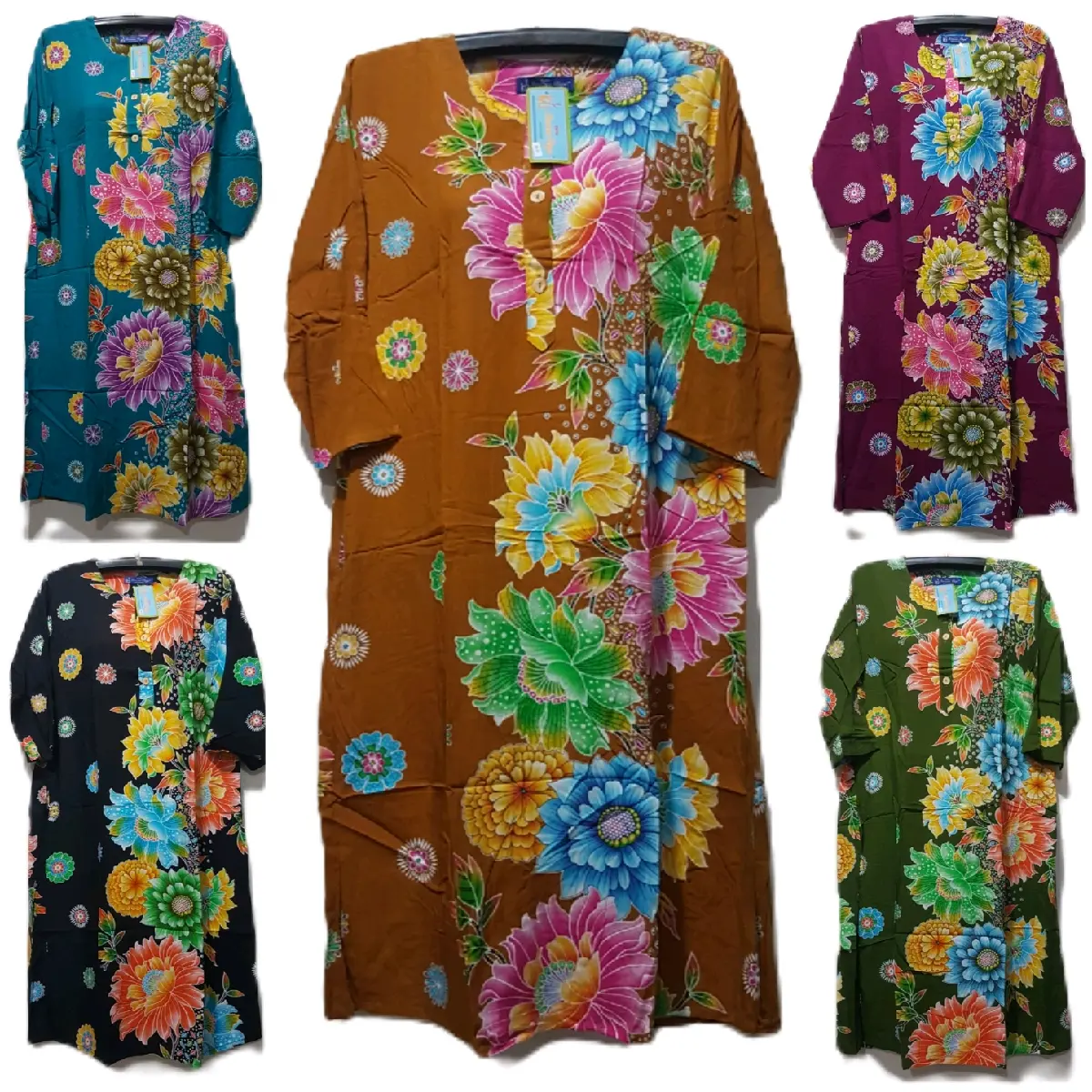 DASTER BATIK KODE 19 KENCANA UNGU LABEL BIRU
