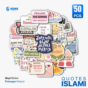 Stiker Sticker Quotes Islami Aesthetic Paper Vinyl Anti Air Aksesoris Laptop Buku Tumbler
