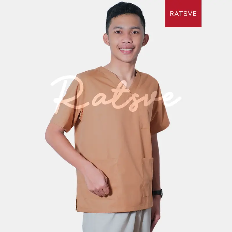 Atasan Baju Jaga Perawat Lengan Pendek / Baju OK - WARNA 1 - Scrub Dokter Ratsve [BAJU SAJA] 2