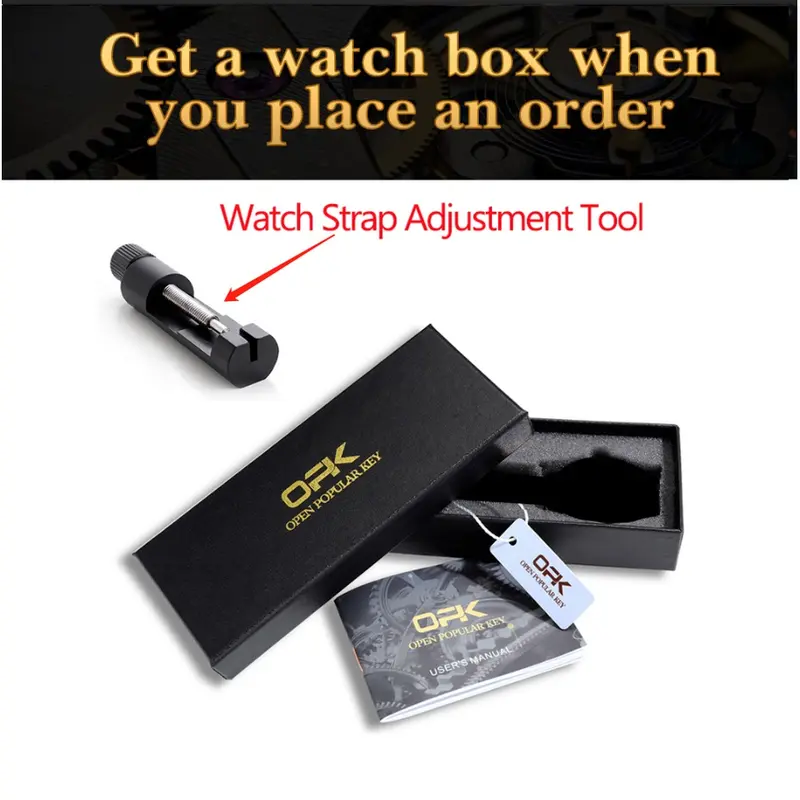 OPK Jam Tangan Pria Original Cowok Analog Anti Air Bisnis Kuarsa Jam Tahan Air Arloji Hitam Kaca Watches with Kotak Ori 8