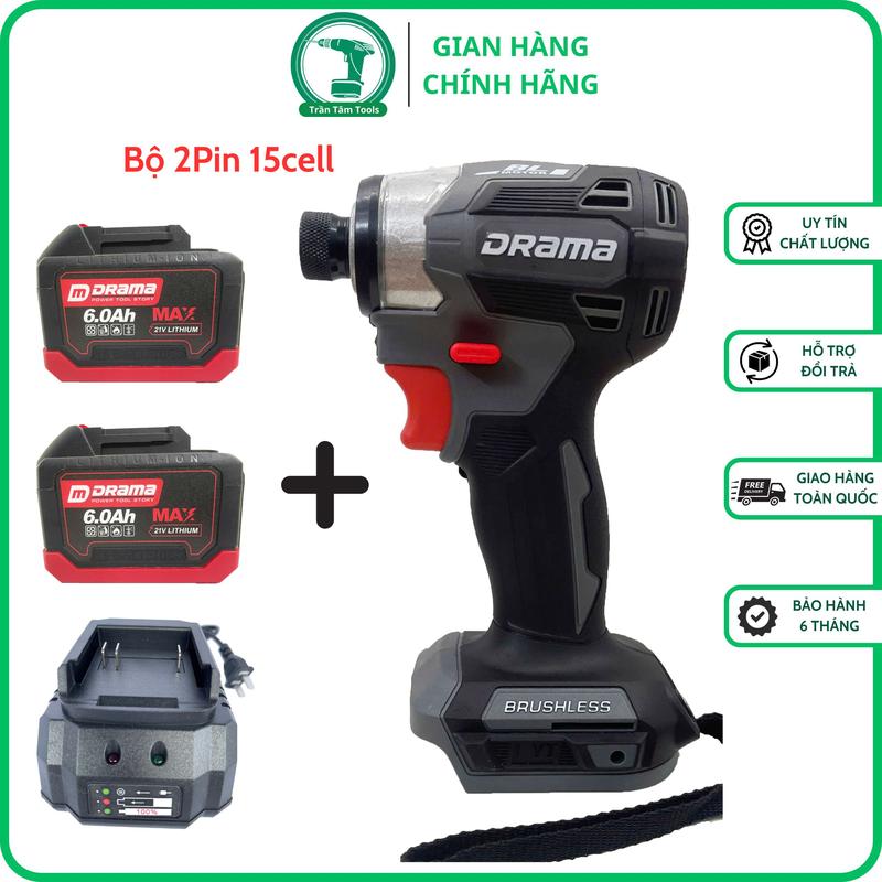  Máy Chuyên Vít Pin DRAMA 5668 Không Chổi Than 4 Cấp Tốc Độ Đầu Ngậm Vít Nhanh Vietnam Máy khoan búa Electric Drills máy  khoan  pin 