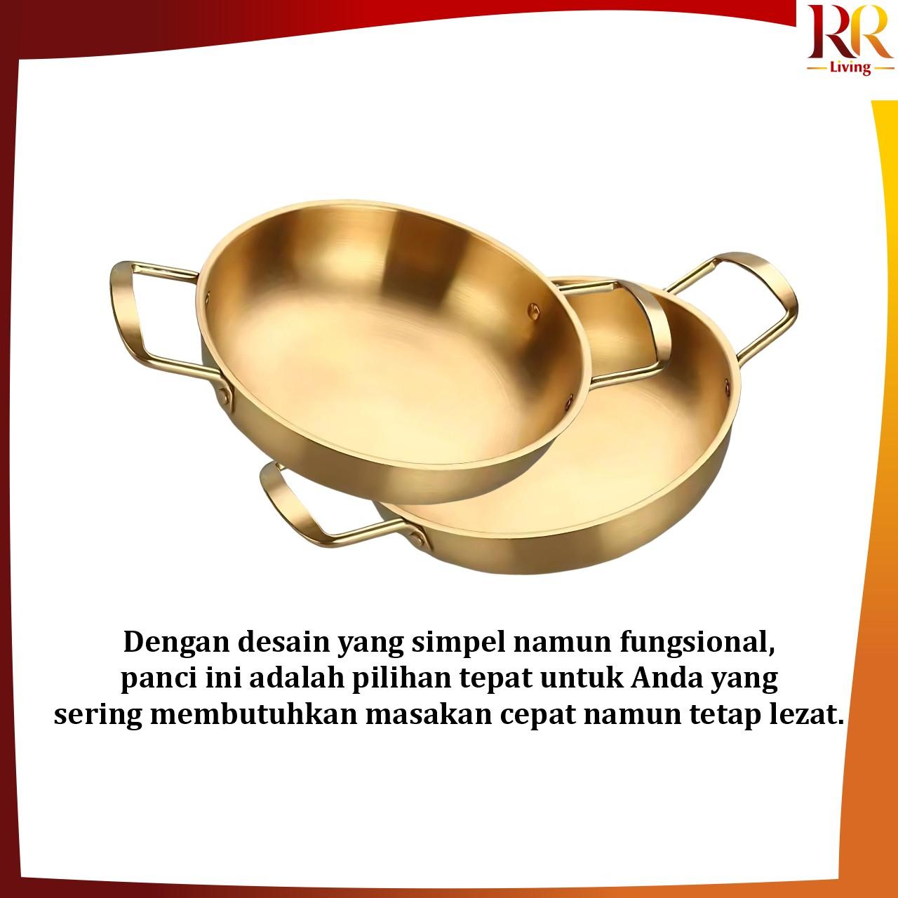 [COD] RR C1216 Panci Masak Sop Ramen Korea Pot Premium Anti Lengket / Panci Serbaguna Ramyun Bahan Stainless Gold Noodle Universal