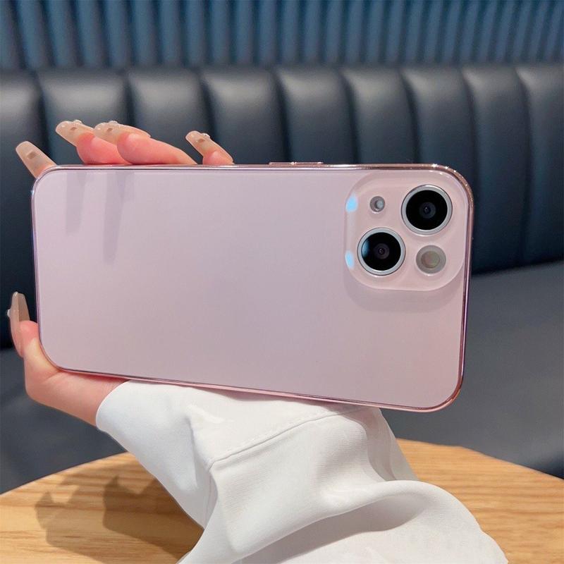 Product Introduction of Electroplating Glass Mobile Case Phone Casing For IPhone 16 15 14 11 13 12 Pro Max Plus Pc Lens Shockproof Cover Shell Protection Plating Phonecase Boy Accessories 50