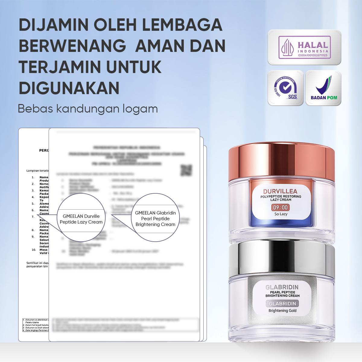 GMEELAN Durvillea Polypeptide Pemulihan Krim Malas 30g +Glabridin Pearl Peptide Brightening Cream 30g