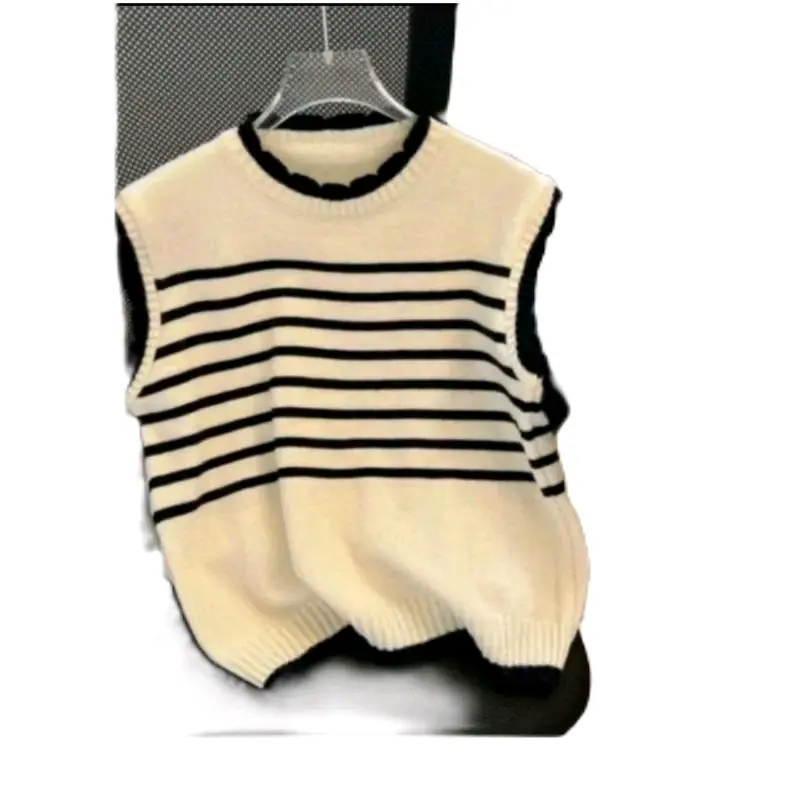 vest rompi Rajutan atasan wanita switer list blues strief style korean