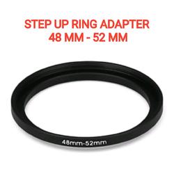 Vhbw Step-Up Ring 48mm Naar 52mm – Filteradapter Voor Cameralens, Metaal, Zwart