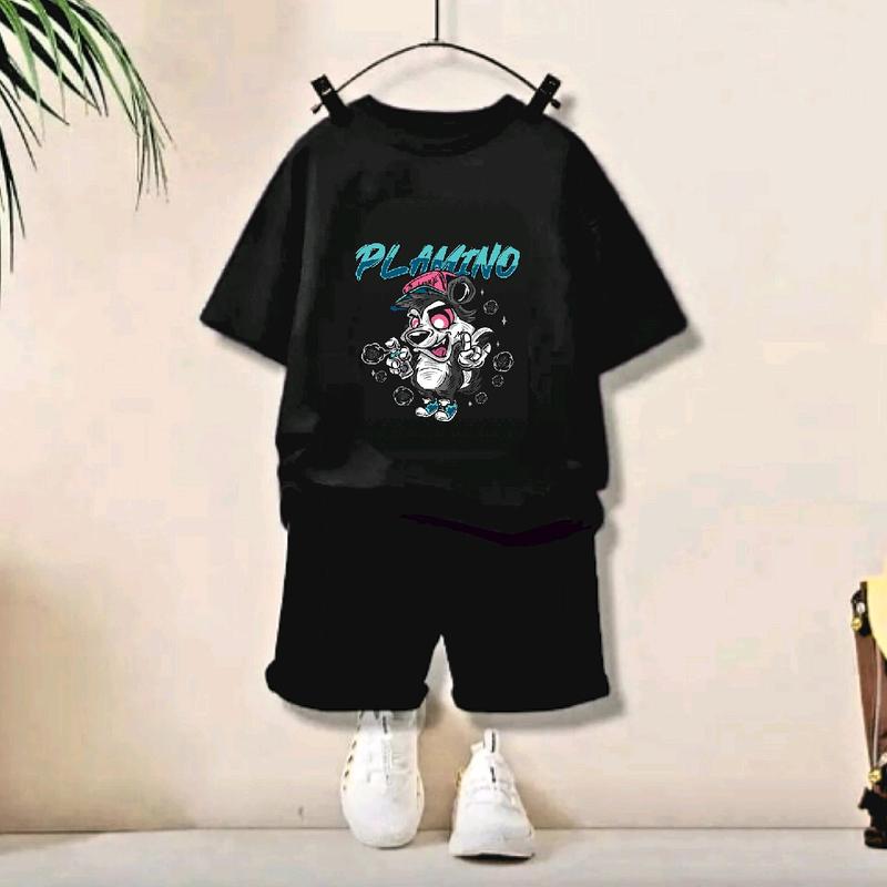 Plamino Setelan Anak Laki Perempuan Motif Hewan Tupai Set Kaos Dan Celana Fashion 3