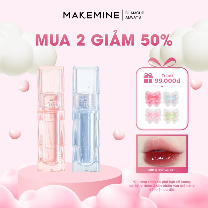 [MUA 2 GIẢM 50%] Son kem bóng MAKEMINE Jelly Dew Tint thạch nước thuỷ tinh Make Mine son tint bóng MI01 MAKE01 Nữ Cosmetic Women Mỹ Phẩm