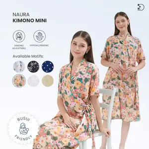 DYD LABEL Naura Kimono Mini Daster Busui & Lahiran Friendly Bahan Rayon Premium Size Jumbo Dress Ibu Hamil Fit to XS-XXL