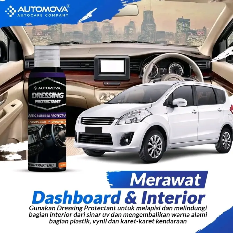 AUTOMOVA - PENGKILAP DASHBOARD DRESSING PENGHITAM BODY DOFF & SEMUA WARNA PLASTIK, KARET MOTOR 5