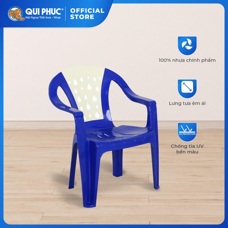  Ghế nhựa tựa lưng QUI PHÚC lưng giọt nước an toàn chắc chắn tiện lợi chống trượt ghế ngồi thoải mái chịu lực 150kg 
