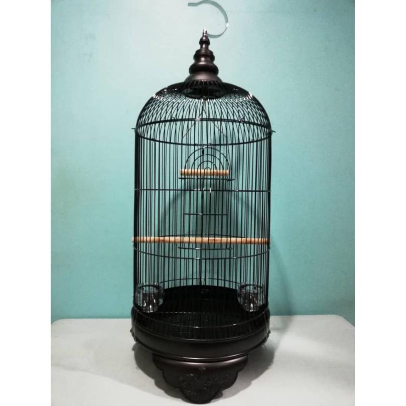 Black Dome Iron Bird Cage 33cm Diameter x 87cm Height Sangkar Burung Besi Hitam