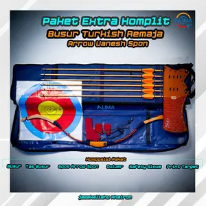 Busur Fiber Flat Edisi Remaja 20Lbs-30Lbs Mulai Usia 3sd - Usia SMP Paket Extra Komplit Olah Raga Panahan Tradisional Outdoor