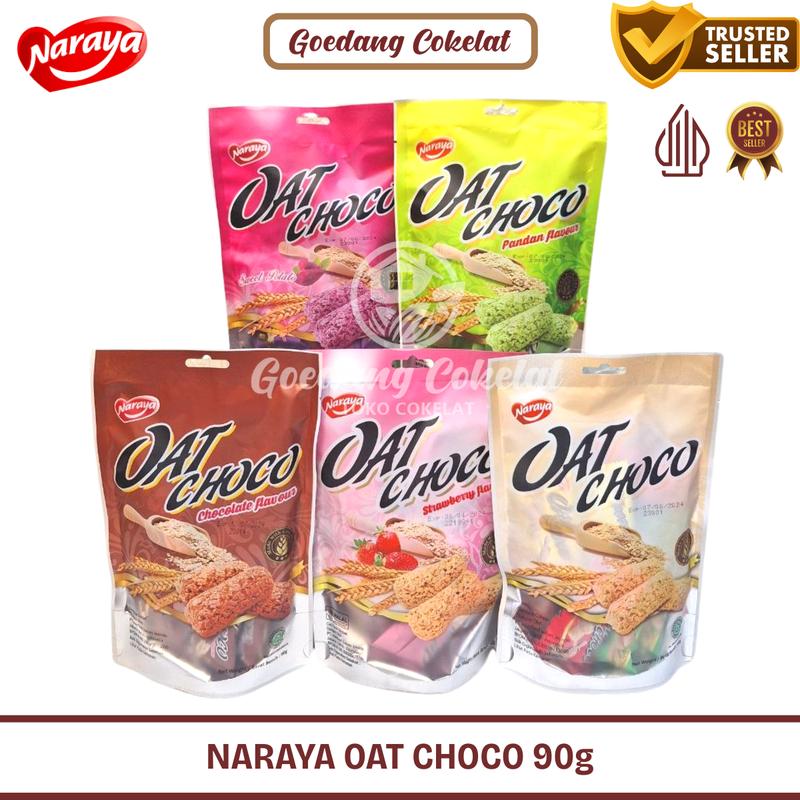 Naraya Oat Choco Chocolate Pandan Strawberry Sweet Potato Original 90gr ...