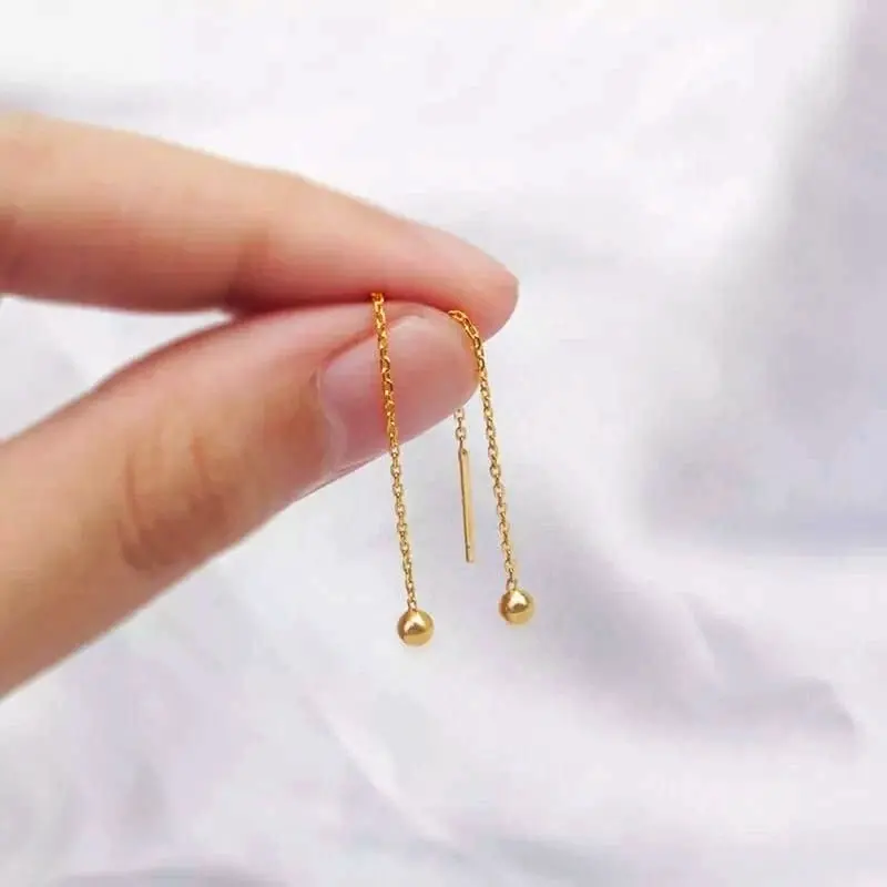 E & J - anting tusuk titanium wanita fashion korea gold 24k motif boba 1