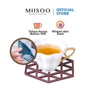 Gambar <Flash Sale> MIISOO Alas piring Hesagon cup glass / alas tatakan gelas cangkir piring mangkok - Coklat dari MIISOO Kab. Tangerang 1 Tokopedia