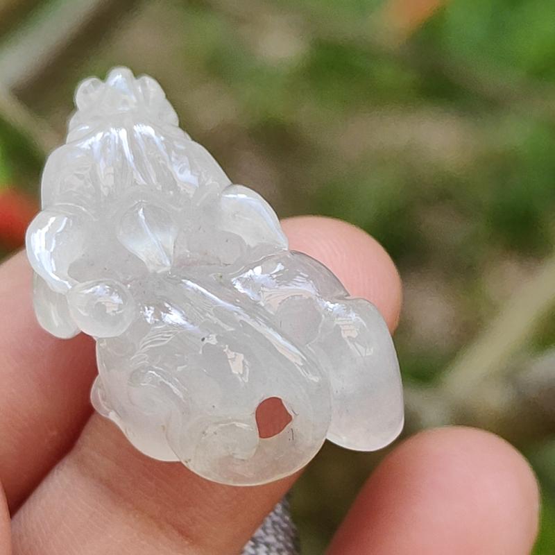 Special Offer Icy Translucent crafted as Pixiu Natural Type A Jadeite Pendant Necklace with certificate weigh 9.39 grams, 30 * 16.3 * 13.4 mm, symbols of Bring in money, keep you safe and healthy, suitable for daily wear or collection (pendant45) 6