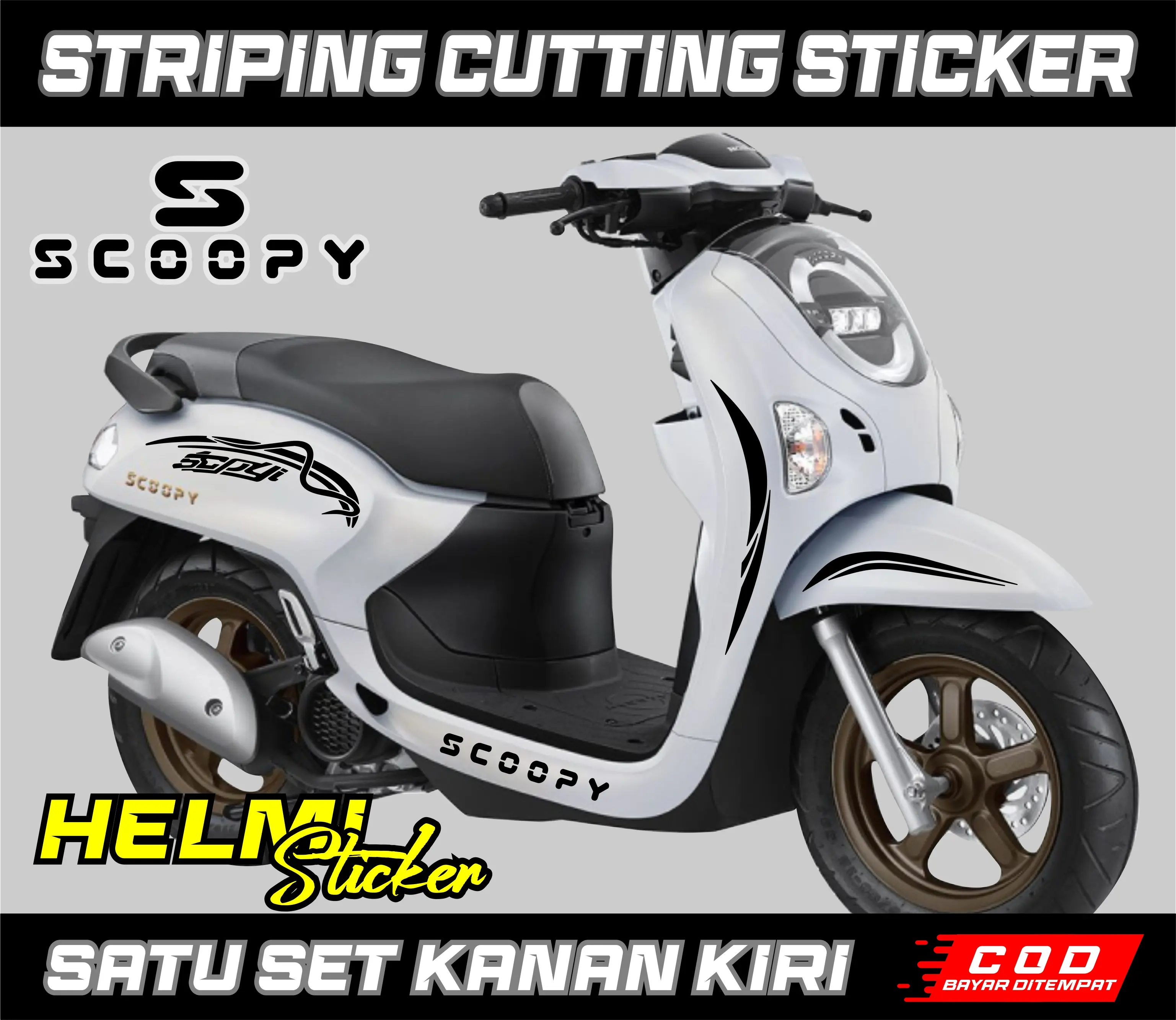 STRIPING CUTTING STICKER HONDA SCOOPY ALL NEW 2025 UNIVERSAL SCOOPY LIS VARIASI STIKER Motorcycle