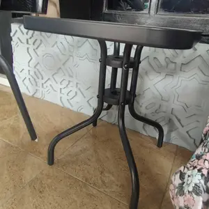 AZKO Soleil Meja Teras Sisi 45 cm - Hitam Meja Luar Ruangan Garden Table Balcony Desk Furnitur Taman Outdoor Furniture