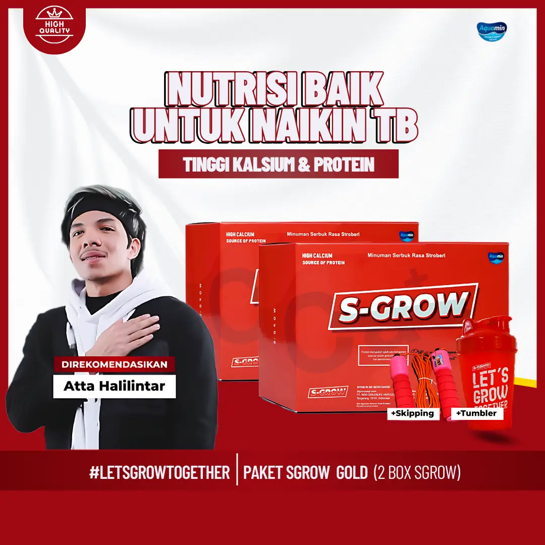 S-GROW Minuman Collagen Susu Rasa Stoberi Tinggi Kalsium & Protein - Peninggi Badan Anak Pria Wanita Usia Remaja Dewasa Ori BPOM & Halal - COD