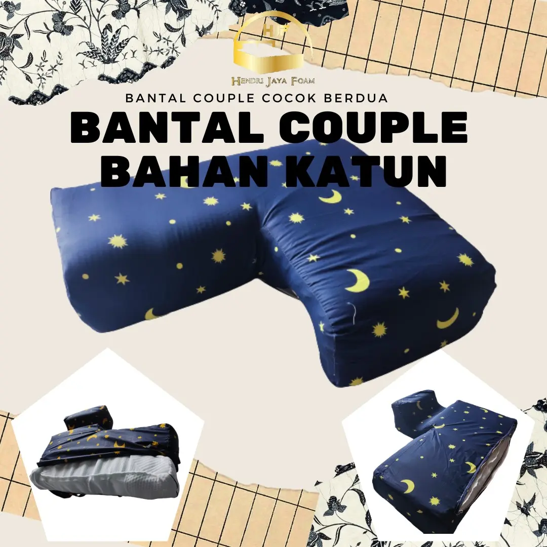 Bantal tidur dewasa/ bantal couple peluk pasangan ditambah cover bahan katun Katun Putih Busa Sarung Kain