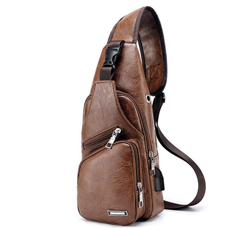Product Introduction of Men's USB Charging Bag Men's Chest Bag for Custom PU PVC Shoulder Bag Diagonal Package Messenger Travel Bag Cross Body Bags 26