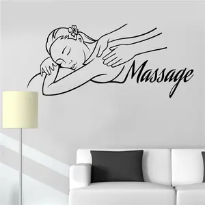 Massage Logo Vinyl Wall Decal Massage Room Spa Woman Relax Beauty