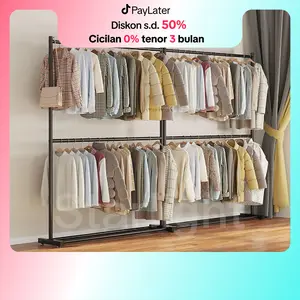 Starlight Rak Gantungan Baju Besi Stand Hanger Jemuran Pakaian Single Tempat Gantung Baju Stainless HSH136