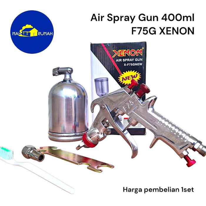 Gambar Spray Gun Semprotan Cat Tabung Atas 400ml 400 ml - XENON F75G F75 G dari mahrumah.sby Kota Surabaya Tokopedia