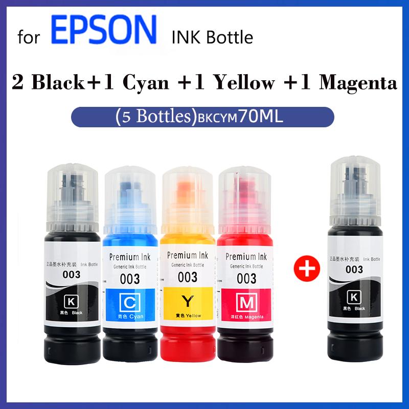 ขวดหมึก EPSON, 003, หมึกสีดำ, เข้ากันได้กับ Epson L3110 L3210 L5290 L3250 L3556 L11050 L5590 L3550 L