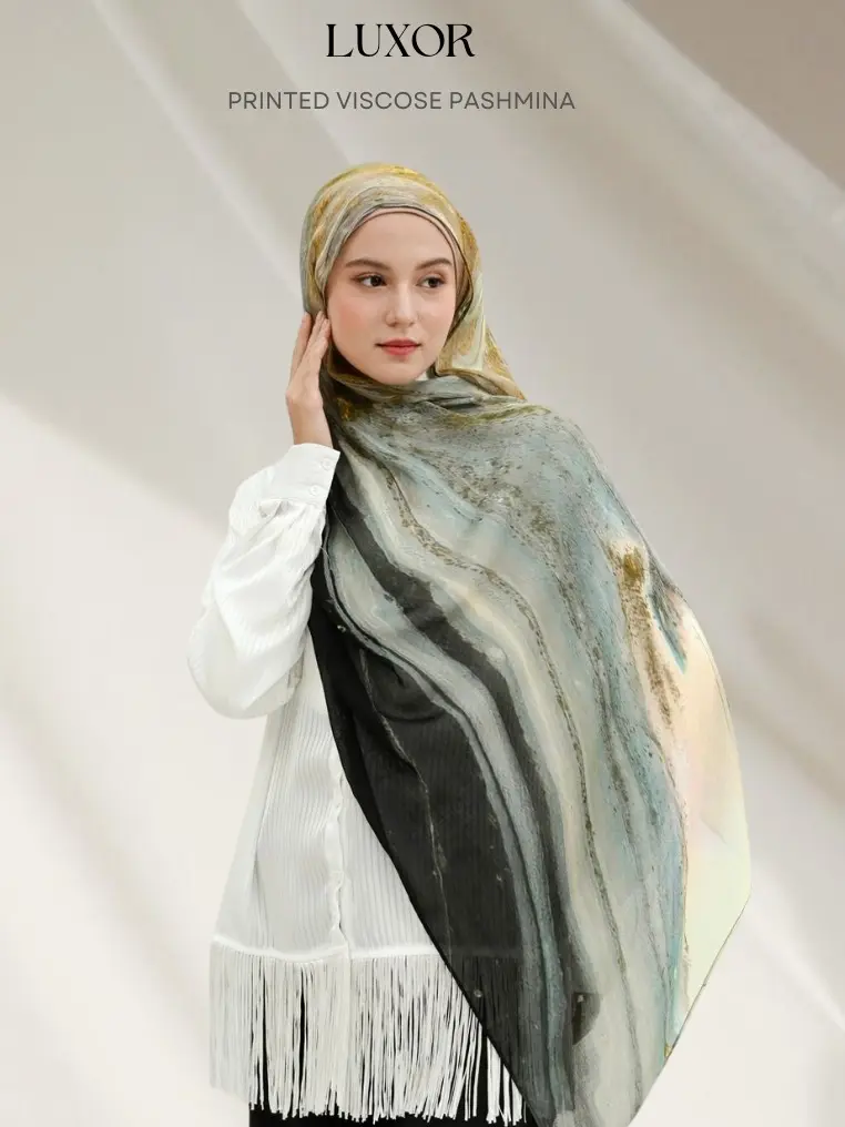 LUXOR Ombre Marble Galaxy - DHAHAB | Printed Viscose Pashmina