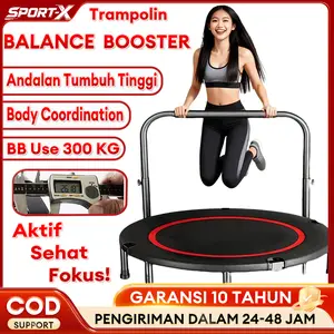 【MY-HI】SportX Trampoline Alat Olahraga Lompat Trampolin Fitness Olahraga Gym Lipat & Tahan Lama untuk Dewasa & Anak-anak 121.2x121.2x115 CM