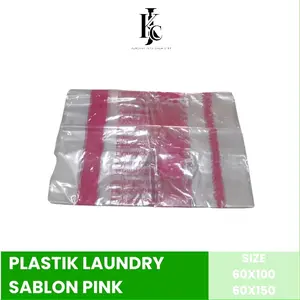 Plastik Laundry satuan Sablon Pink / Plastik sablon Print Laundry Pink