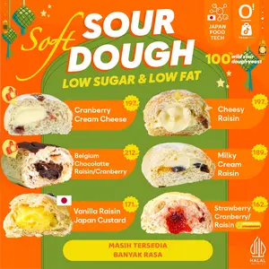 [PROMO GEDE GEDEAN] HALAL SOFT SOURDOUGH / ROTI LEMBUT BERBAGAI RASA CREAM CHEESE/COKLAT BELGIA/SARIKAYA/VANILLA [SATUAN] - ORU Indonesia Sari
