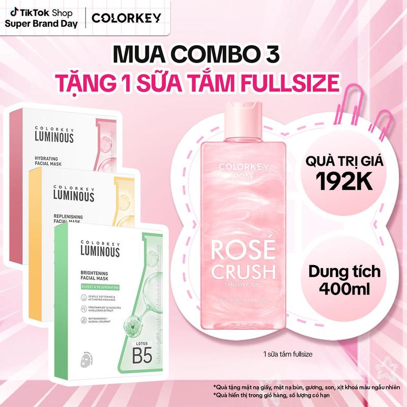 [EX] COMBO 3 Hộp Mặt Nạ COLORKEY LUMINOUS Hỗ Trợ Cấp Ẩm Và Giảm Dầu Thừa 10 miếng/hộp - KLL1L3