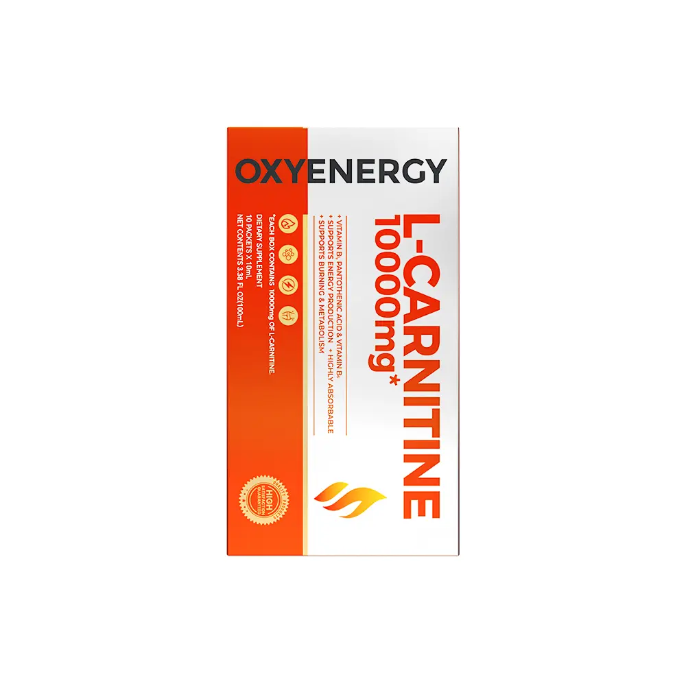 G】OXYENERGY L-carnitine Orange Sport Drink | On-the-Go Packs, 10000mg 10 Packets/Box