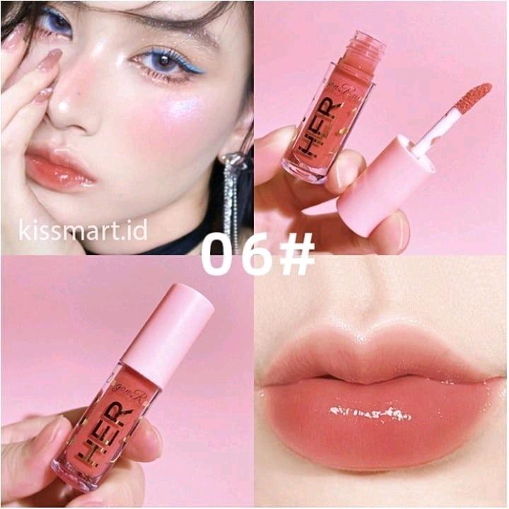 ( LIPSTIK HER ) HER Lipstick Lip Gloss Lip Glaze Waterproof Glitter Bibir Young Girl Dragon Ranee Minipink Lipstik Tahan Lama live 6
