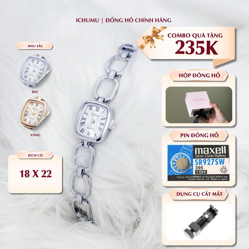 [NEW] Đồng hồ thời trang thiết kế không kim giây Velora dây xích thiết dạng lắc tay - DH01 Women Watch Voi 1