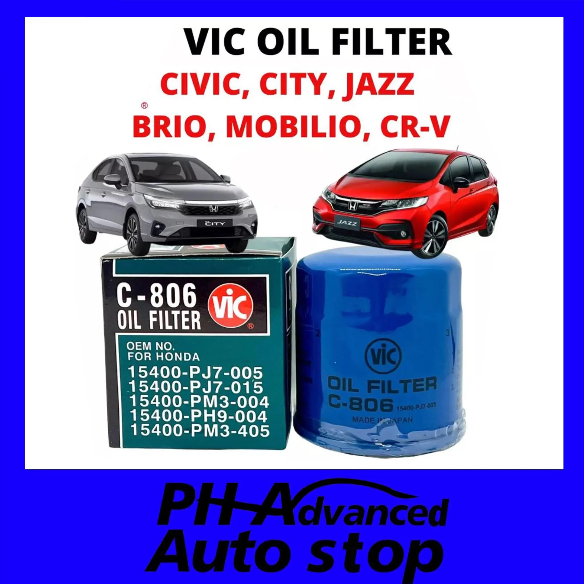 Oil Filter For Honda Civic/ City/ Brio/ Mobilio/ Jazz/ CR-V