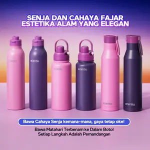 【Warna Senja Alamiah】ecentio tumbler Stainless Vacuum Portable Thermos Botol minum besar