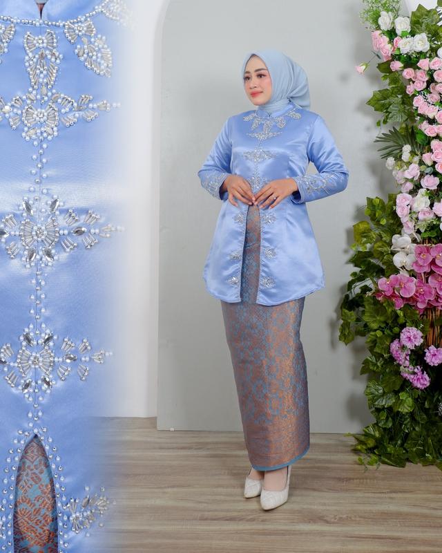 KEBAYA TUNIK CATALEYA LAMARAN WISUDA KEKINIAN - KEBAYA SATIN PAYET dinda 8