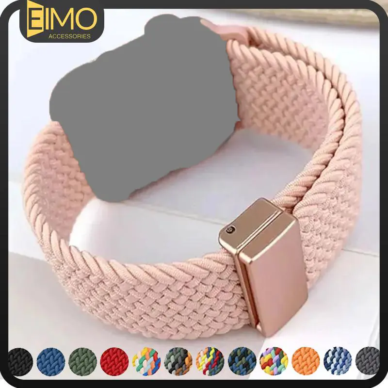 [Tali Jam] Elastic Braided Nylon Strap for Apple Watch Ultra 3/2/1 SE 3/2/1  Magnetic Buckle Adjustable Band For IWatch Series 11 10 9 8 7 6  5 4 3 2 1 49mm 45mm 44mm 42mm 41mm 40mm  38mm  Smartwatch(No Watch)